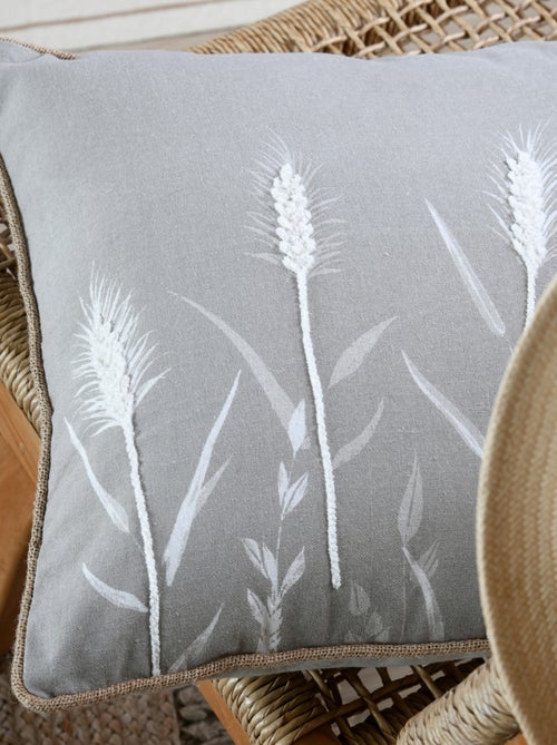 Cojín decorativo de algodón con motivo de pampa - Kiabi Cojín decorativo de algodón con motivo de pampa - Kiabi