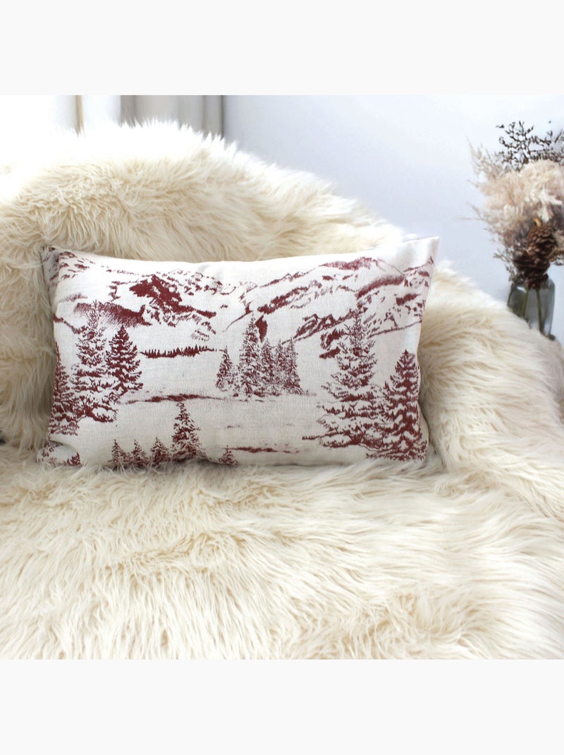 Cojín decorativo de estilo montañés con funda extraíble Rojo - Kiabi