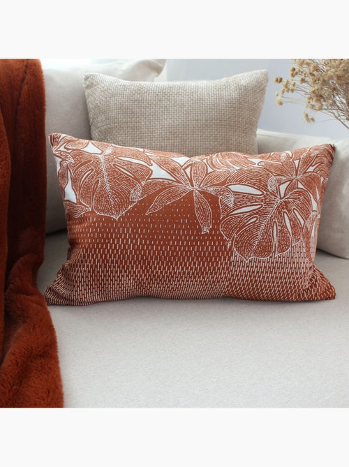 Cojín decorativo desenfundable con estampado de hojas tropicales - Kiabi Cojín decorativo desenfundable con estampado de hojas tropicales - Kiabi