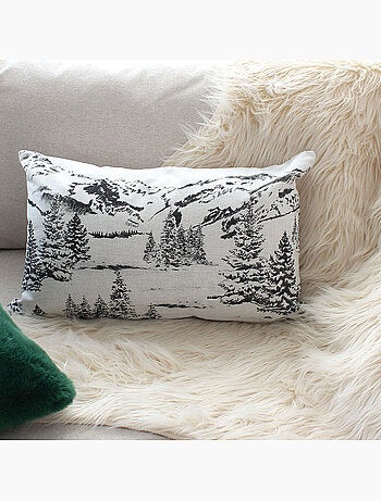 Cojín decorativo desenfundable de estilo montaña