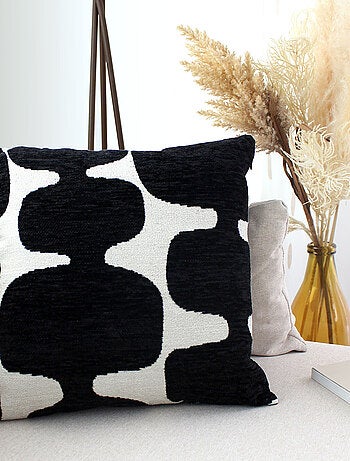 Cojín decorativo desenfundable de jacquard con diseño moderno