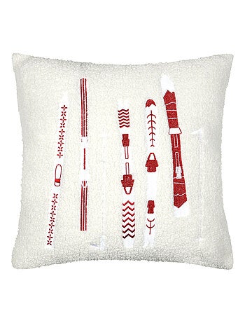 Cojín decorativo efecto borreguito estilo montaña