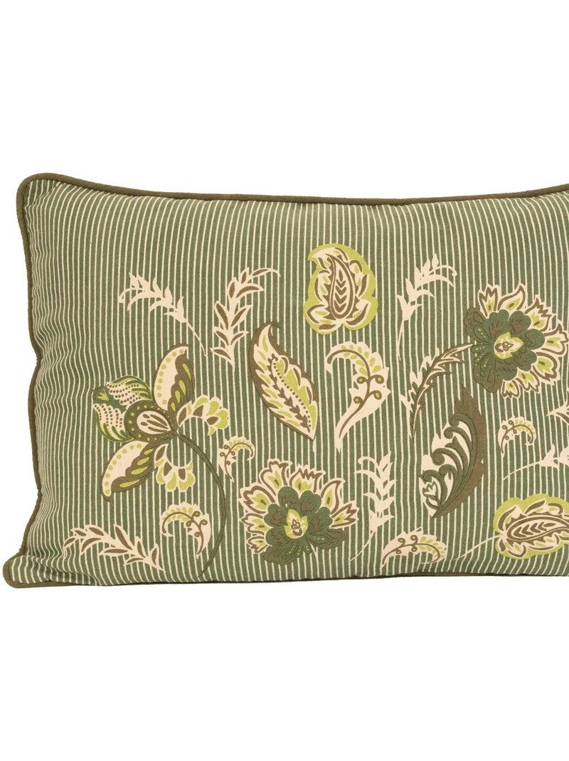 Cojín decorativo en polilínea con motivo floral Verde oliva - Kiabi