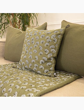 Cojín decorativo estampado con motivo floral