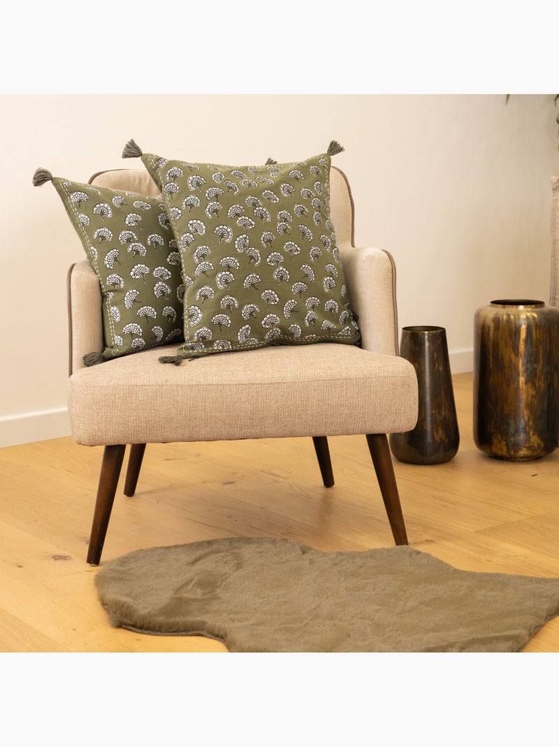 Cojín decorativo estampado con motivo floral Caqui - Kiabi