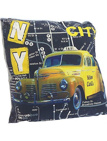 Cojín decorativo estampado taxi nueva york 35 x 35 cm modelo 1 - cmp