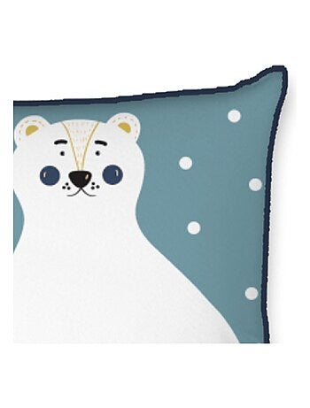 Cojín decorativo infantil oso polar 'HOME' de algodón 40 x 40 cm