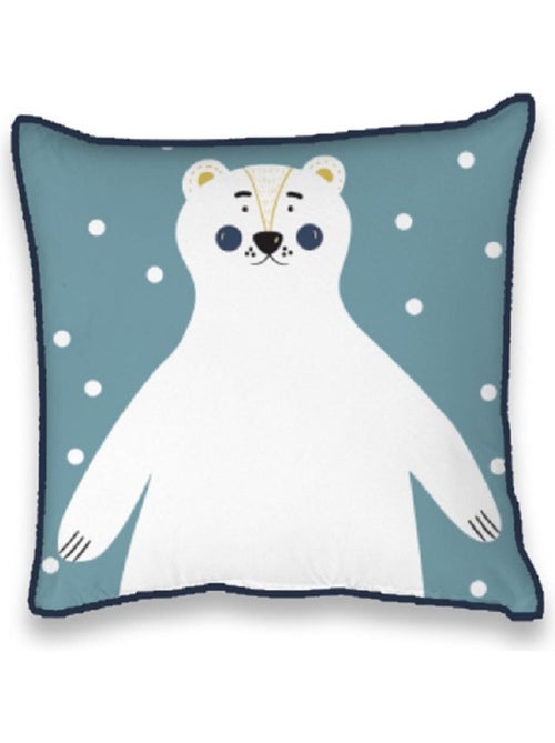 Cojín decorativo infantil oso polar 'HOME' de algodón 40 x 40 cm - Kiabi Cojín decorativo infantil oso polar 'HOME' de algodón 40 x 40 cm - Kiabi