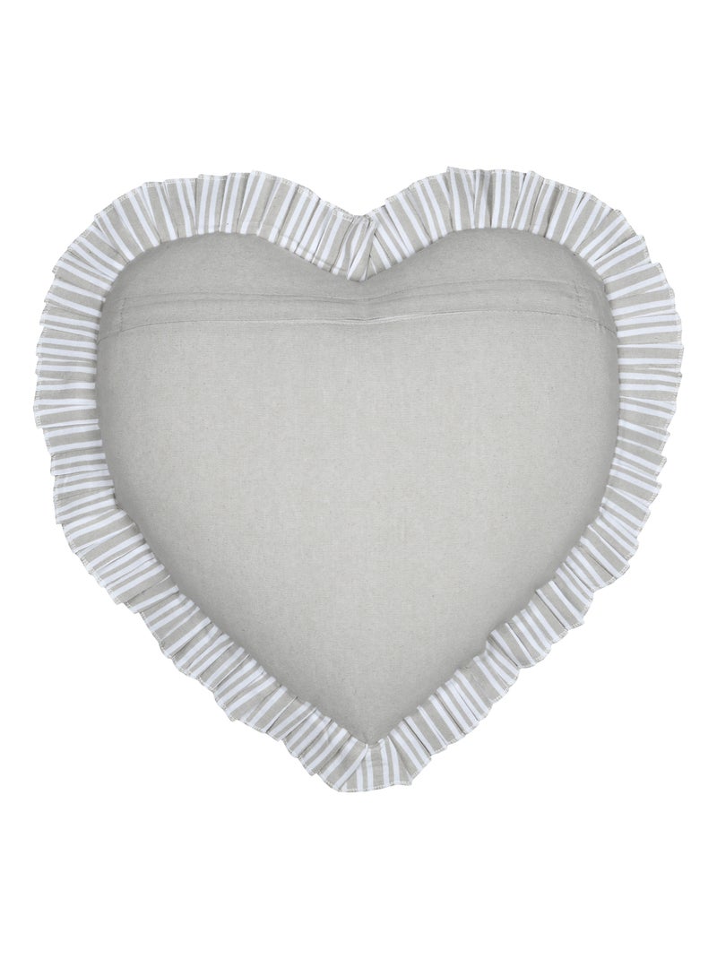 Cojín decorativo romántico en forma de corazón Gris - Kiabi