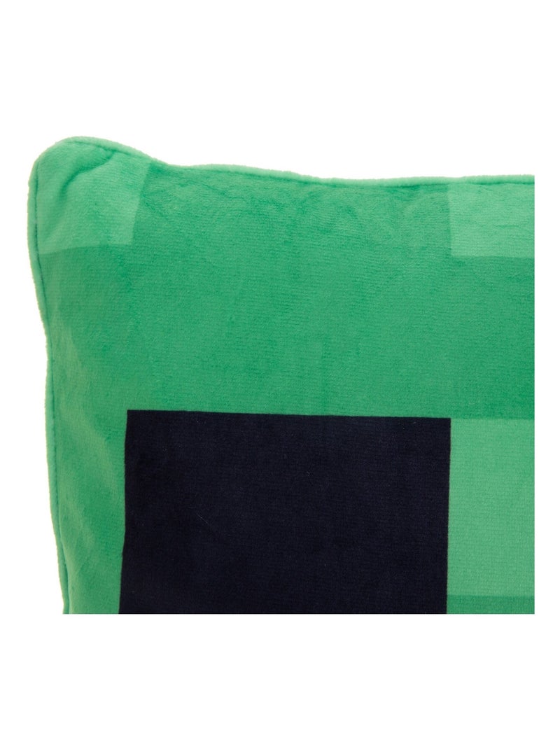 Cojín decorativo suave en tela aterciopelada 'Roba' - Minecraft Creeper Verde - Kiabi