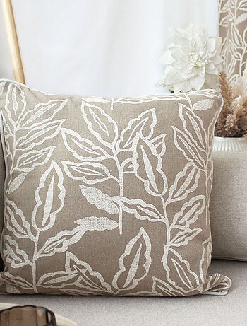 Cojín desenfundable de algodón reciclado Chambray