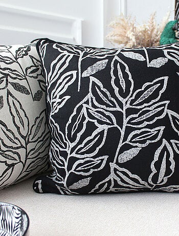 Cojín desenfundable de algodón reciclado Chambray