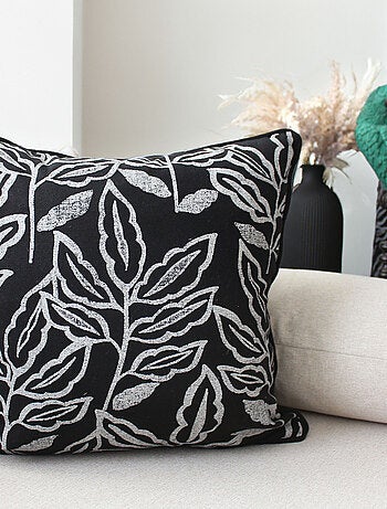 Cojín desenfundable de algodón reciclado Chambray