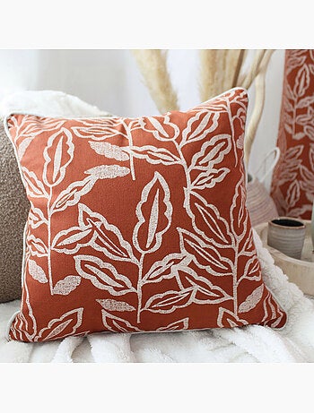 Cojín desenfundable de algodón reciclado Chambray