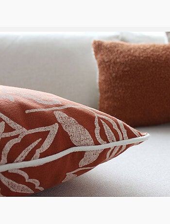 Cojín desenfundable de algodón reciclado Chambray