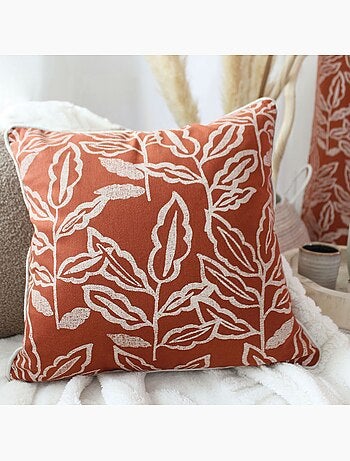 Cojín desenfundable de algodón reciclado Chambray