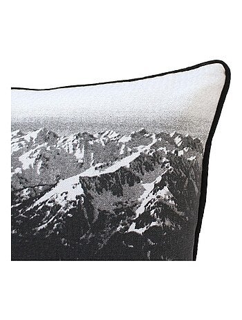 Cojín desenfundable de algodón reciclado estampado en el anverso y reverso