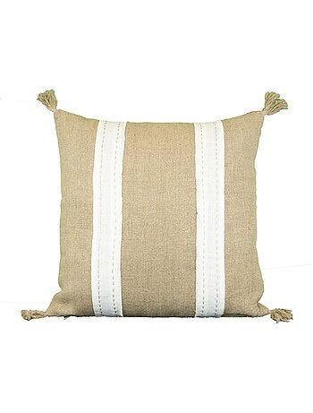 Cojín desenfundable de lino y algodón