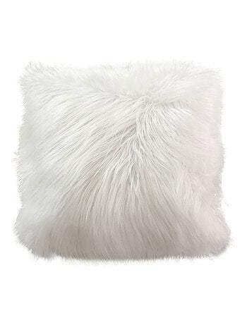 Cojín desenfundable de pelo largo efecto piel sintética