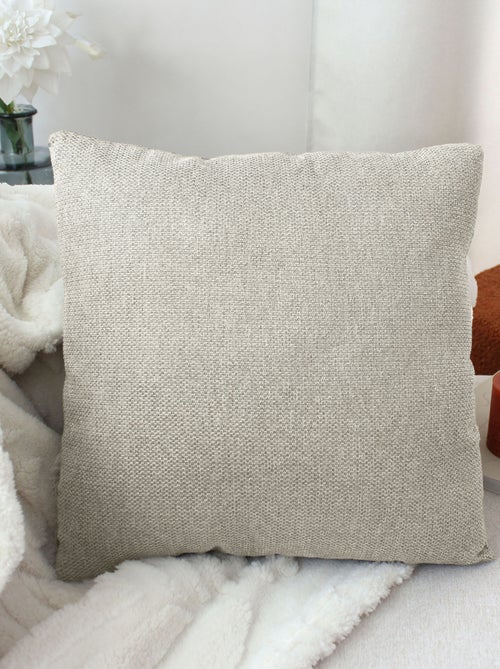 Cojín desenfundable de terciopelo chenille - Kiabi