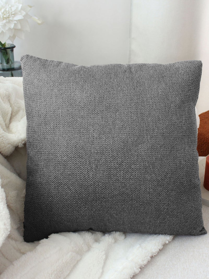 Cojín desenfundable de terciopelo chenille Gris oscuro - Kiabi
