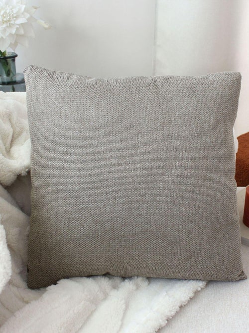 Cojín desenfundable de terciopelo chenille - Kiabi