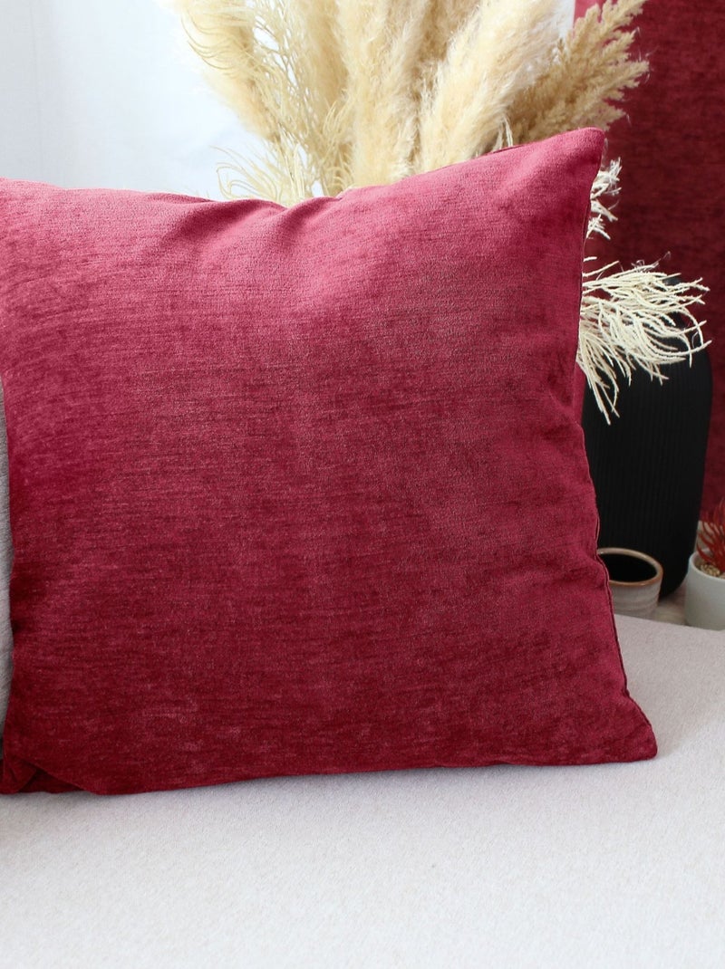 Cojín desenfundable de terciopelo Rojo oscuro - Kiabi