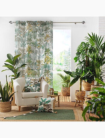 Cojín desenfundable estampado follaje