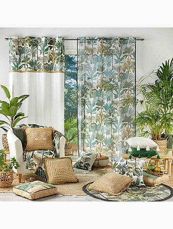 Cojín desenfundable estampado follaje