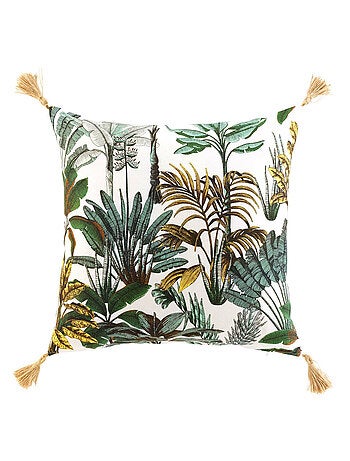 Cojín desenfundable estampado follaje