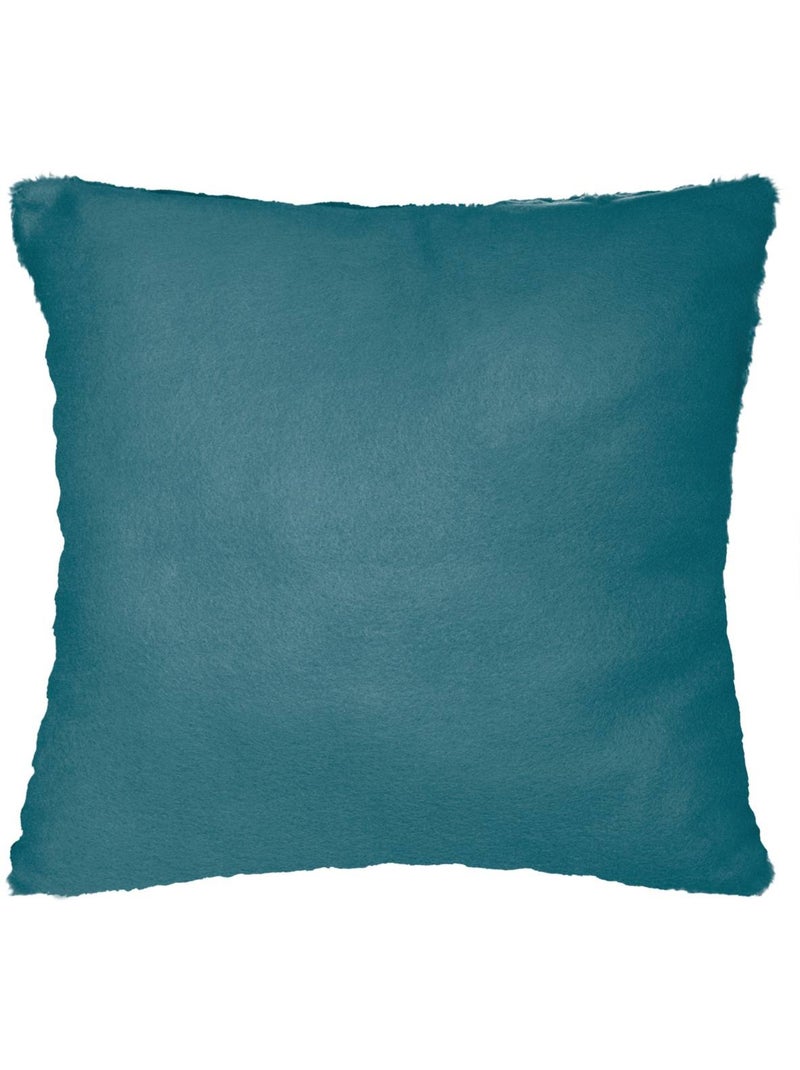 Cojín efecto piel azul pato nils 45x45cm Azul petróleo - Kiabi