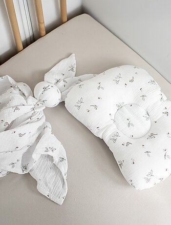 Cojín ergonómico para la cabeza en gasa de algodón melody | SEVIRA KIDS