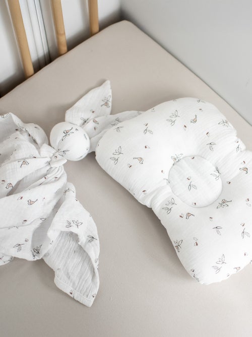 Cojín ergonómico para la cabeza en gasa de algodón melody | sevira kids - Kiabi Cojín ergonómico para la cabeza en gasa de algodón melody | sevira kids - Kiabi