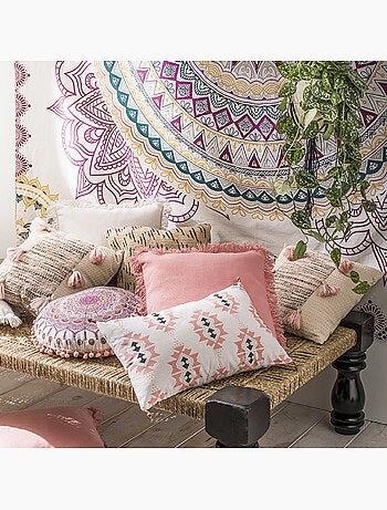Cojín estampado étnico 100% algodón 30 x 50 cm – Future Home