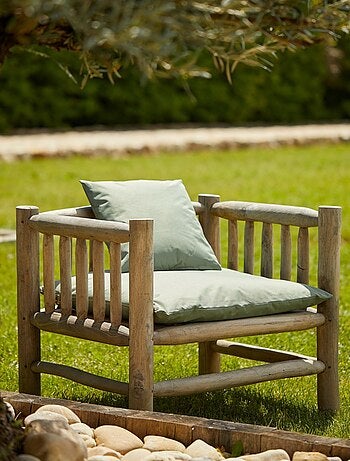 Cojín de tela para exteriores recubierta e impermeable