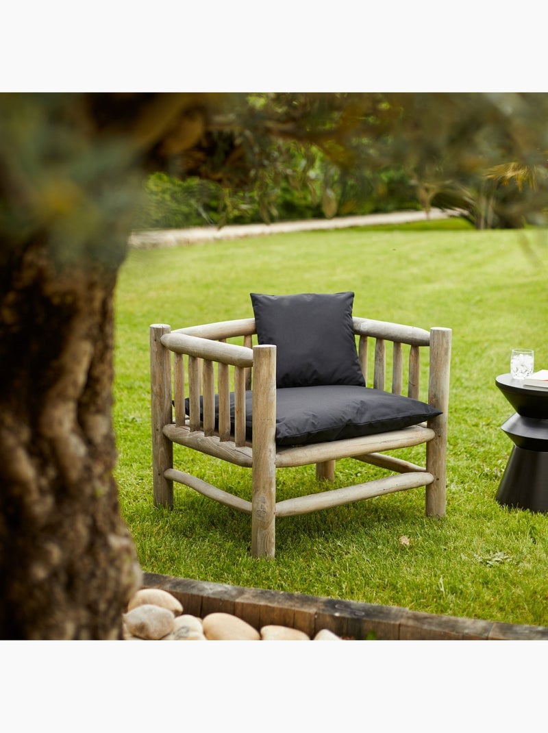 Cojín exterior impermeable MINORQUE con funda extraíble Negro - Kiabi