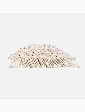 Cojín extraíble con flecos y macramé