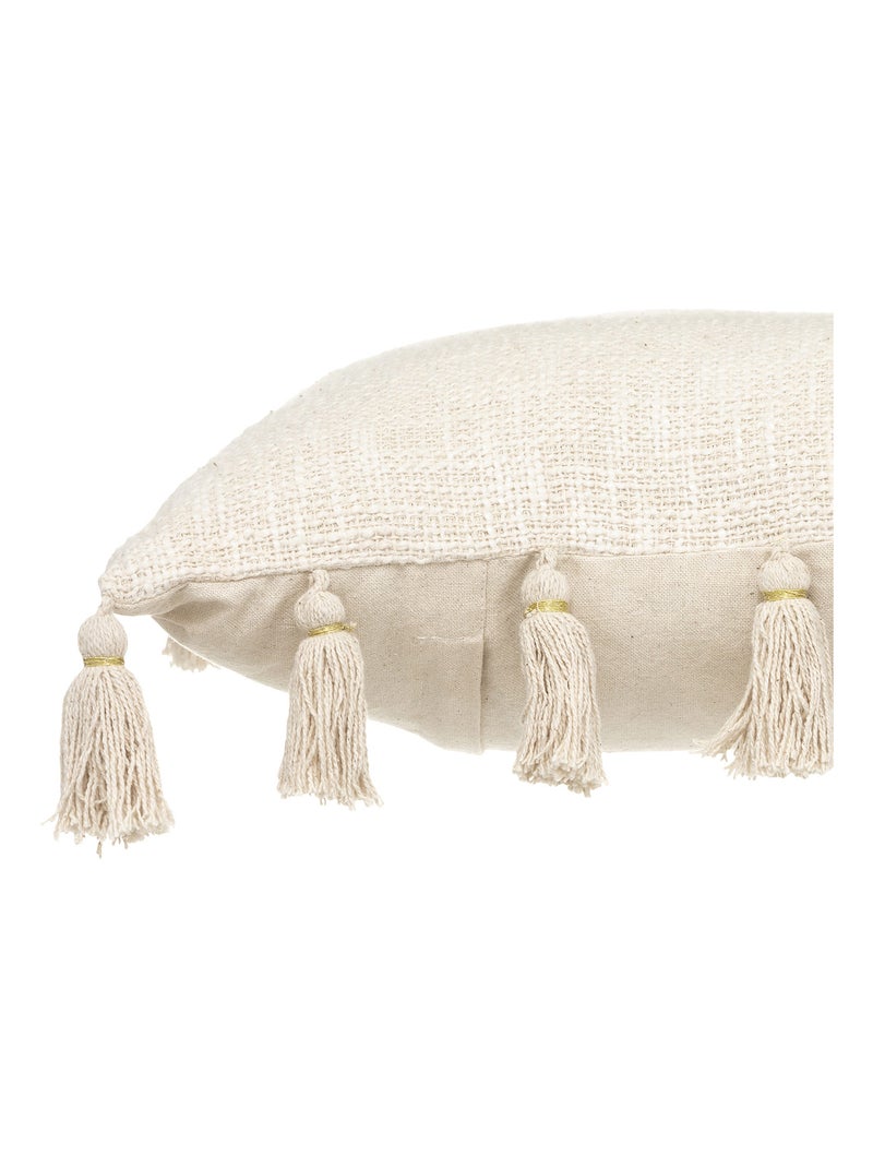 Cojín gitano con borlas Beige jaspeado - Kiabi