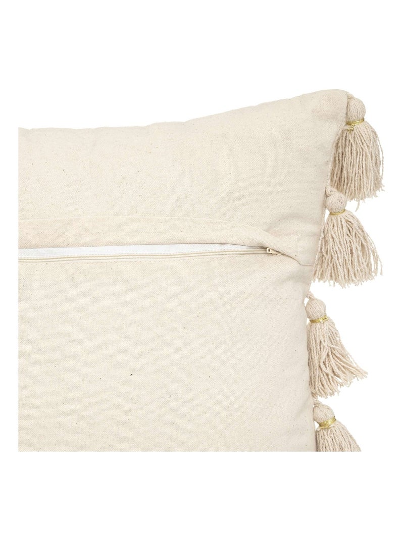 Cojín gitano con borlas Beige jaspeado - Kiabi