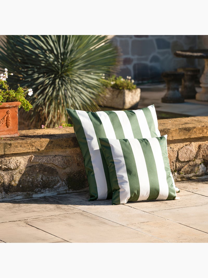 Cojín impermeable a rayas ARCACHON desenfundable Verde oliva - Kiabi
