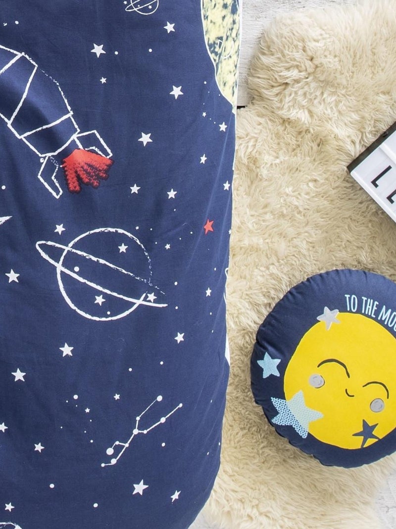 Cojín infantil algodón estampado luna 35x35 cm – HOME – Future Home Azul - Kiabi