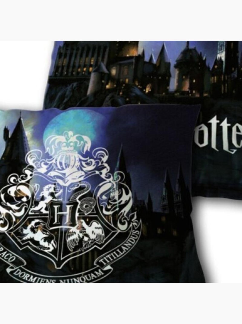 Cojín Infantil Azul Hogwarts Negro Negro - Kiabi