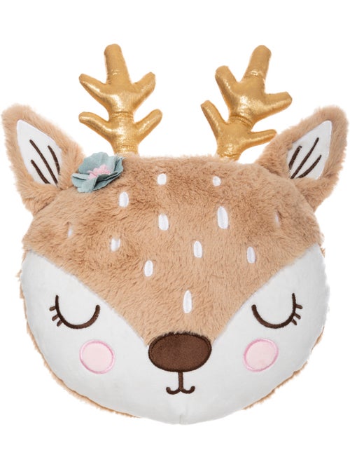 Cojín infantil ciervo marrón 31x38cm - Kiabi
