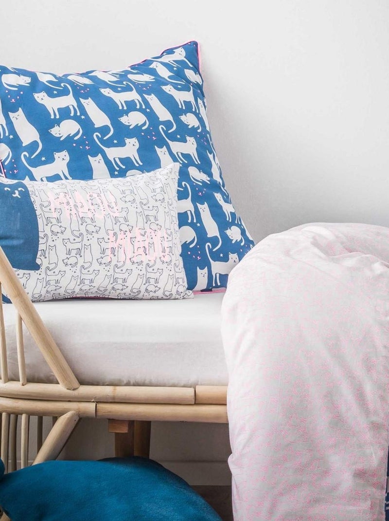 Cojín infantil estampado gato 30x50 cm – 100% algodón – Future Home Blanco - Kiabi
