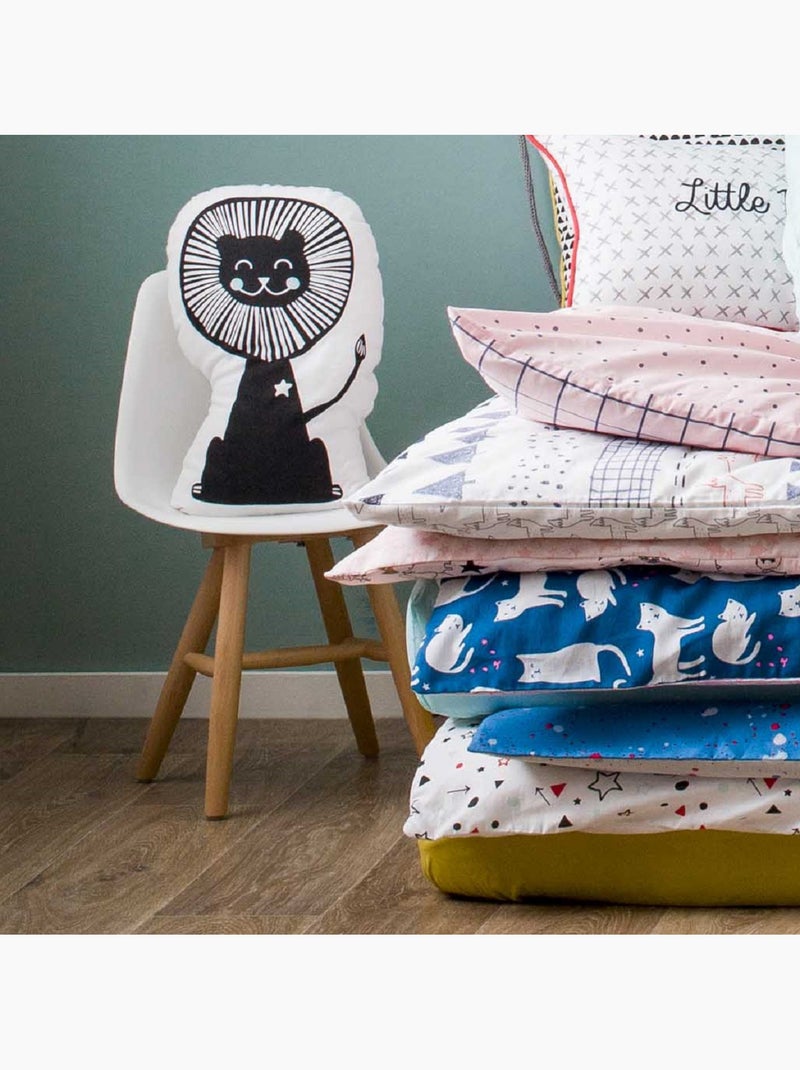 Cojín infantil estampado león en algodón 36x25 cm – Future Home Negro Blanco Negro - Kiabi