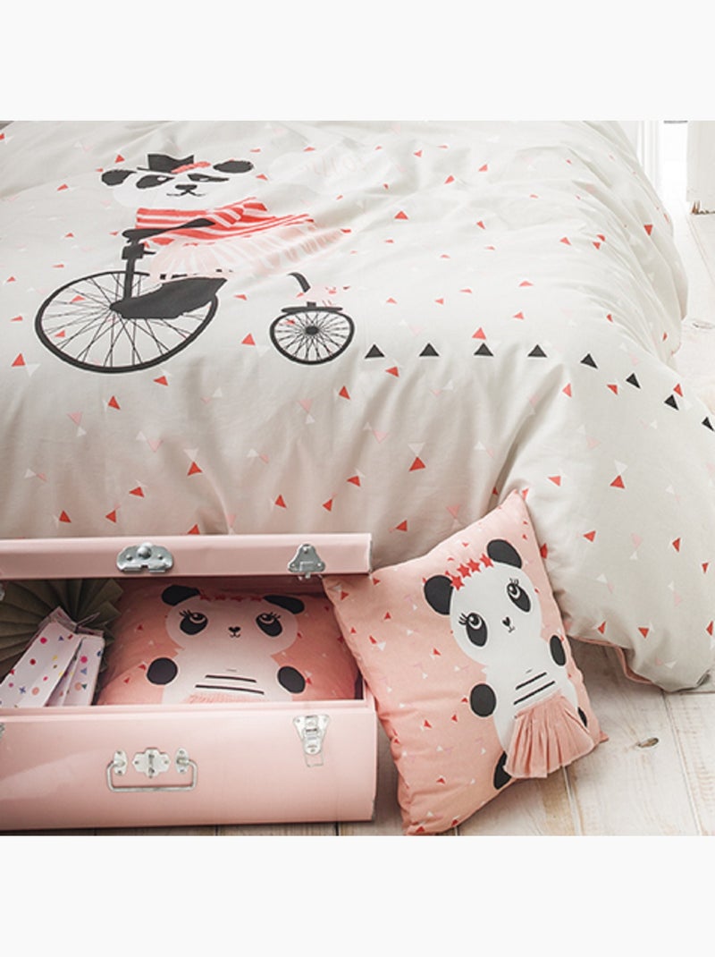 Cojín infantil estampado panda 100% algodón 40x40 cm – Future Home Rosa - Kiabi