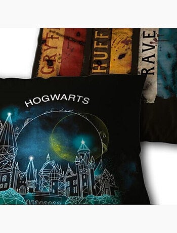 Cojín Infantil Reversible Negro Hogwarts