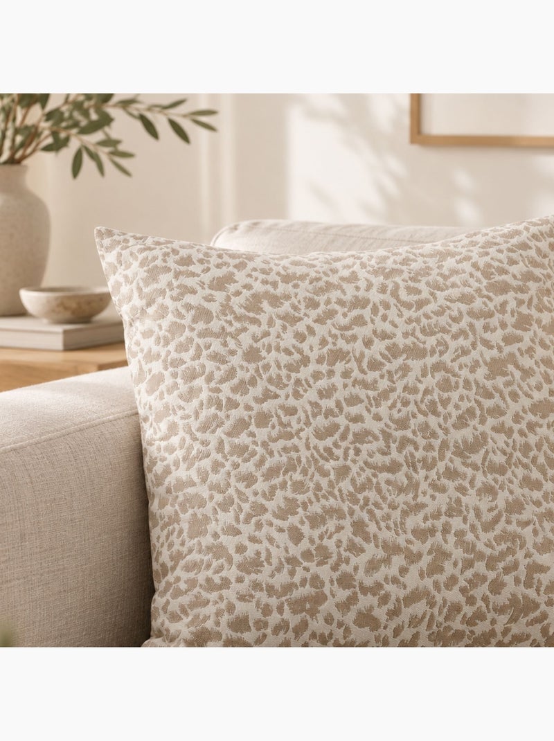 Cojín jacquard de textura abstracta, estilo natural Beige - Kiabi