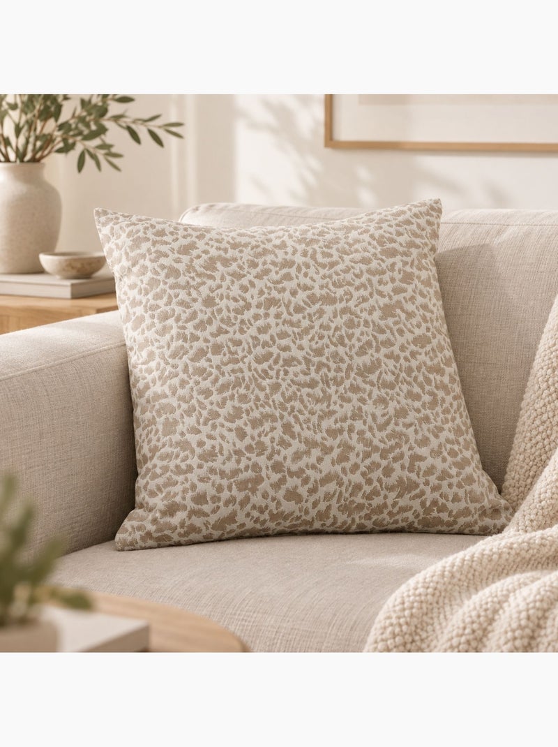 Cojín jacquard de textura abstracta, estilo natural Beige - Kiabi