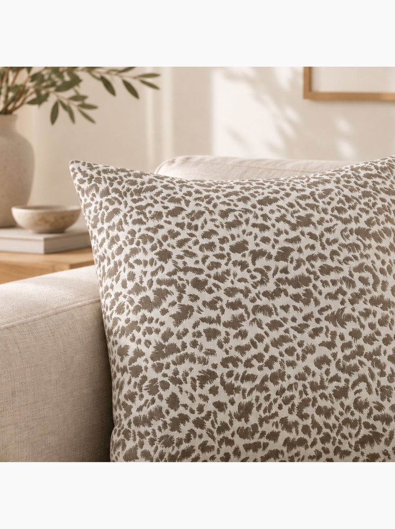 Cojín jacquard de textura abstracta, estilo natural Taupe - Kiabi